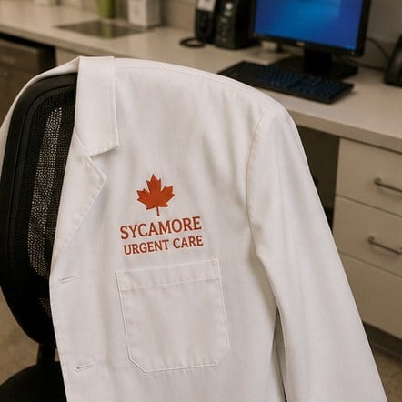 Branded lab coats with logo