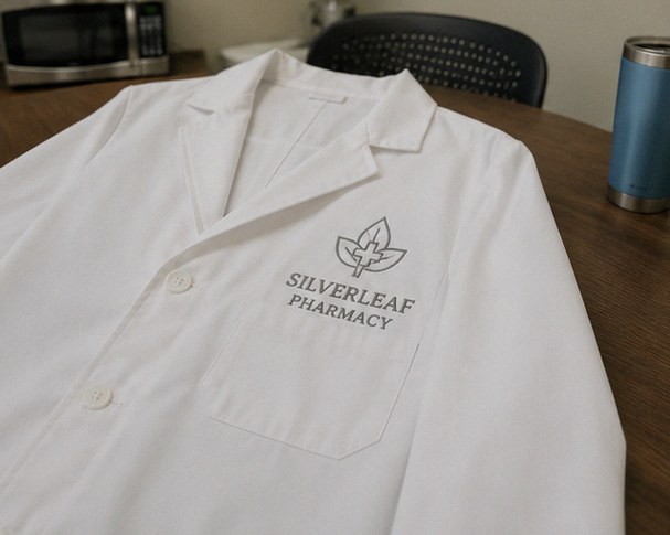 Lab coats with logo — customer photo